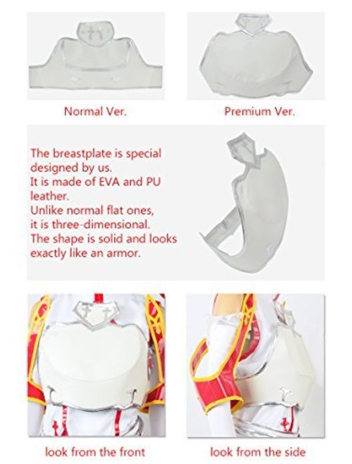 miccostumes Women's Asuna Yuuki Costume with Three-Dimensional Breastplate