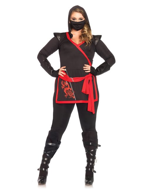 Leg Avenue Women's Plus-Size 4 Piece Ninja Assassin Costume