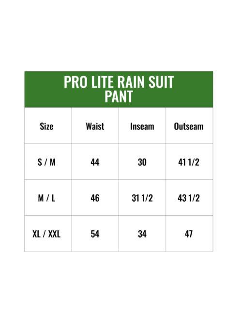 Frogg Toggs Pro Lite Waterproof Rain Suit