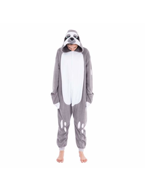 Spooktacular Creations Adult Unisex Onesie Pajama Plush Cosplay Sloth Animal Costume