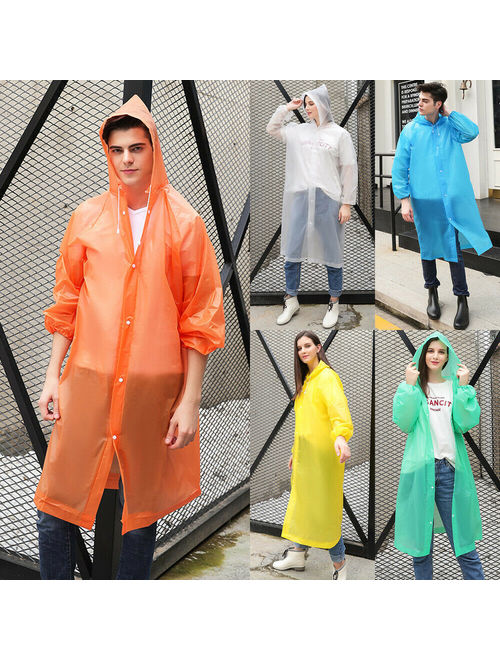 Unisex Waterproof Jacket Clear Raincoat Rain Coat Hooded Poncho Rainwear Men