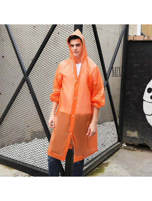 Unisex Waterproof Jacket Clear Raincoat Rain Coat Hooded Poncho Rainwear Men