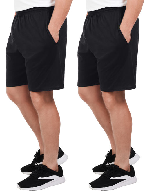 Fruit of the Loom Men?s Dual Defense UPF Jersey Shorts with Pockets, 2 Pack