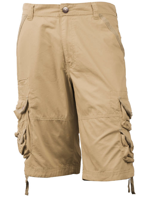 Ma Croix Mens Premium Utility Loose Fit Twill Cotton Multi Pocket Cargo Shorts Outdoor Wear