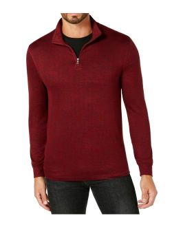 Mens Small Heathered Knit 1/4 Zip Sweater S