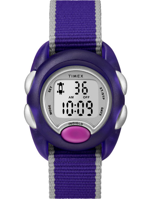 Timex Kids Time Machines Digital Purple Watch, Nylon Strap
