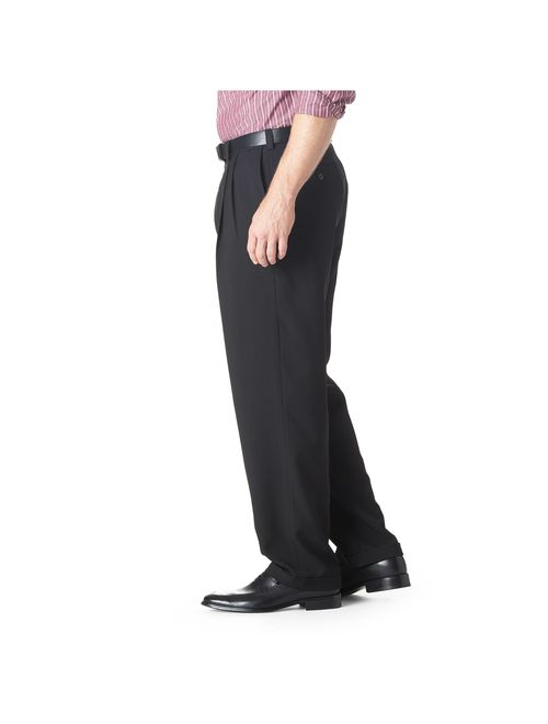 Haggar Men's E-CLO Stria Pleat Front Dress Pant Classic Fit HD00219