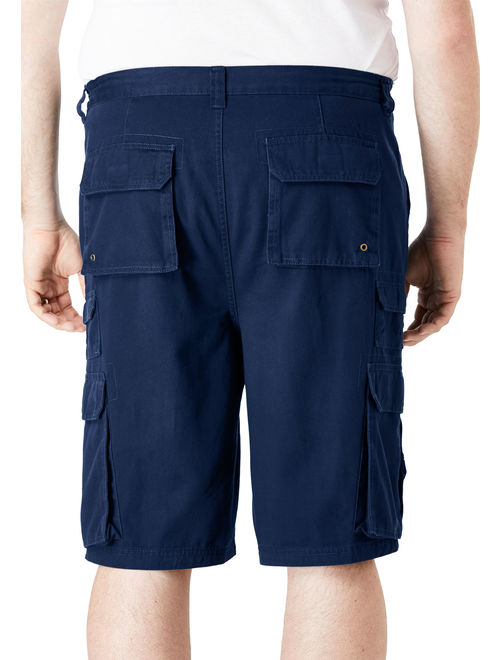 Boulder Creek Men's Big and Tall Boulder Creek 12" Side-elastic Stacked Cargo Pocket Shorts Cargo Shorts