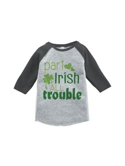 Custom Party Shop Boy's St. Patrick's Day Vintage Baseball Tee - Grey and Green / XL Youth (18-20) T-shirt