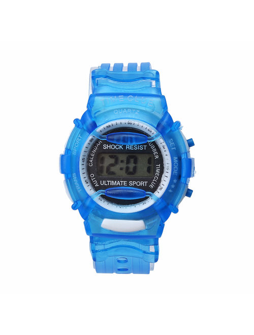 iLH Mallroom Boys Girls Children Students Waterproof Digital Wrist Sport Watch Blue