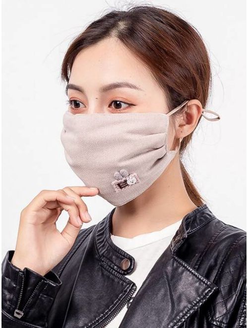 1pc Cartoon Patched Ear Loop Mouth Mask