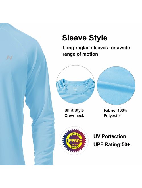 Mens Long Sleeve UV Sun Protection T-Shirts UPF 50+ for Workout Training Hiking