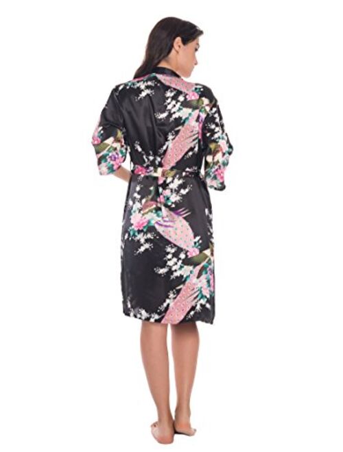 Joy Bridalc Women's Kimono Robe Gorgeous Loungewear 2PC Set Sleepwear Camisole & Robe