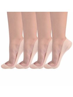 Flammi Women's TRULY No Show Socks for Flats Non Slip Cotton Ultra Low Cut Liner Socks