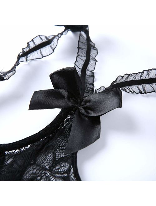 Women's Lingerie Teddy One Piece Lace Babydoll Bodysuit Nightie Plus Size S-3XL