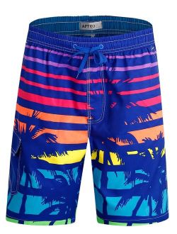 APTRO Men's Swimming Trunks with Pockets Beach Swimwear Quick Dry Elastic Waist Board Shorts