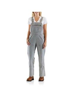 Women's Brewster Double Front Railroad Striped Bib Overalls