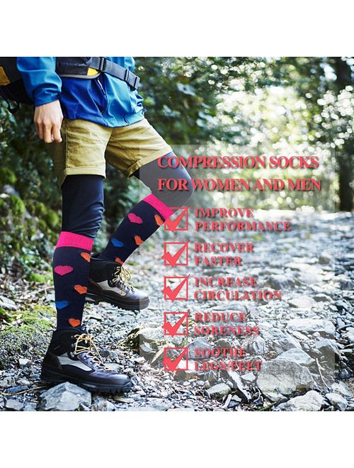 Compression Socks Women 20-30mmHg (3 Pairs) Mens Best Stockings for Running Medical Athletic