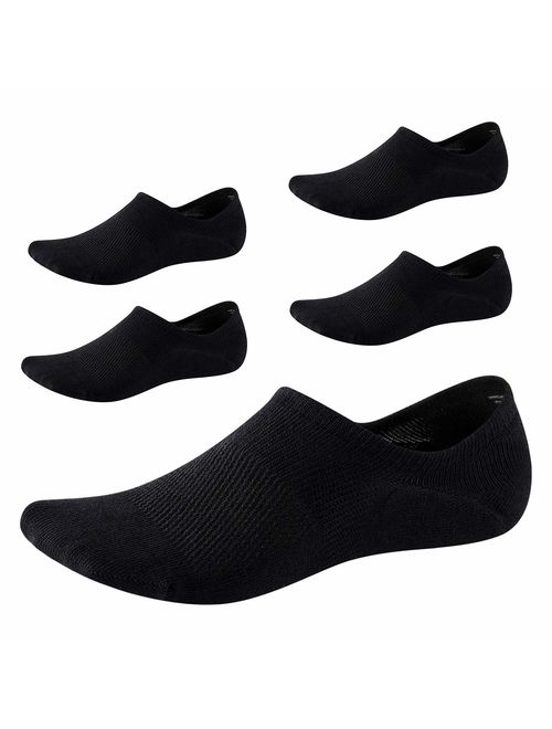 No Show Socks with Non Slip Grip for Men&Women-Low Cut Invisible Socks for Sneakers 5 Pairs Size7-11 SEESILY