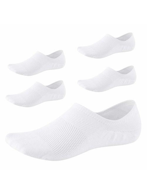No Show Socks with Non Slip Grip for Men&Women-Low Cut Invisible Socks for Sneakers 5 Pairs Size7-11 SEESILY
