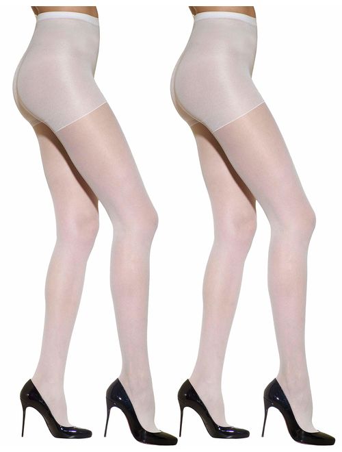 Silkies Women's Control Top Pantyhose with Light Support Legs (2 Pair Pack)