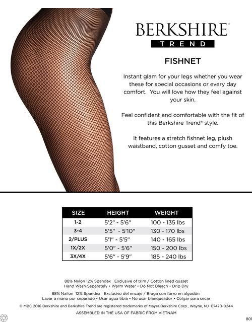 Berkshire Fishnet With Cotton Gusset Pantyhose