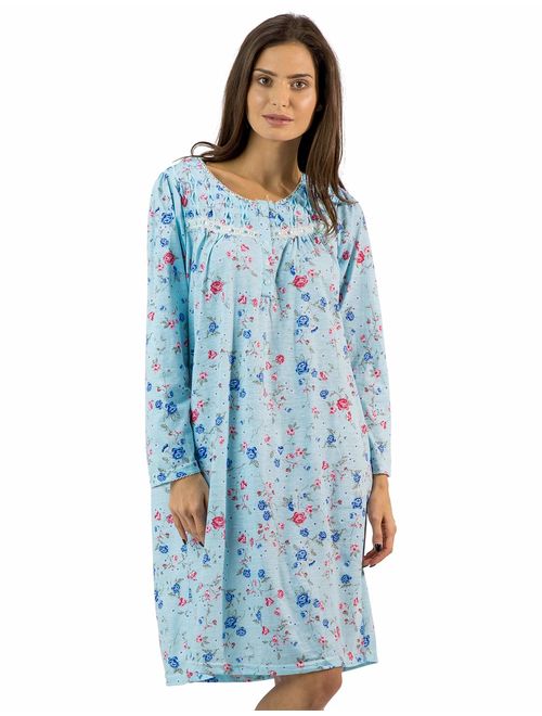Casual Nights Women's Cotton Blend Long Sleeve Nightgown