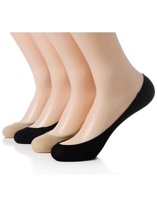 Dr. Anison Ultra Low Cut Liner No Show Socks Women Pack of 4 (Asst) Mother Day Gifts