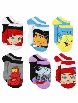 The Little Mermaid Ariel Girls Teen Womens 6 pack Socks
