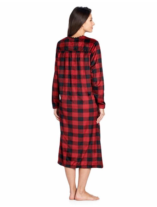 Ashford & Brooks Women's Micro Fleece Long Sleeve Nightgown