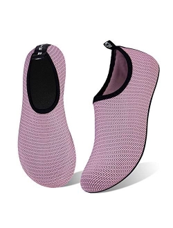 Water Shoes for Women's Mens Barefoot Quick-Dry Aqua Socks for Beach Swim Surf Yoga Exercise New Translucent Color Soles