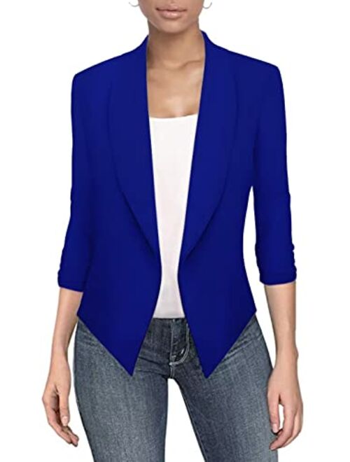 Hybrid & Company Womens Casual Elegant Work Office Nylon Ponte Blazer Jacket