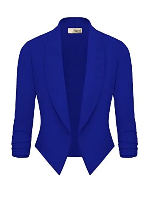Hybrid & Company Womens Casual Elegant Work Office Nylon Ponte Blazer Jacket
