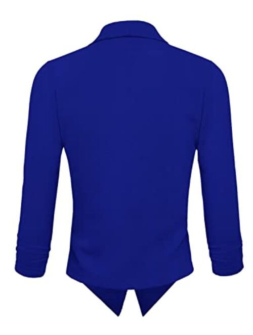 Hybrid & Company Womens Casual Elegant Work Office Nylon Ponte Blazer Jacket