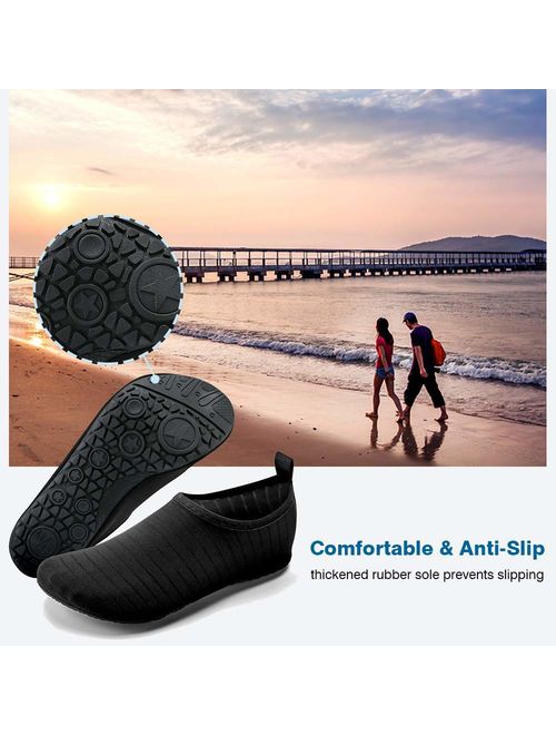 JOTO Water Shoes for Women Men Kids, Barefoot Quick-Dry Aqua Water Socks Slip-on Swim Beach Shoes for Snorkeling Surfing Kayaking Beach Walking Yoga