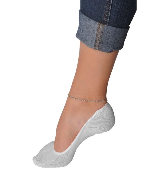 Women's 3 Pairs & 6 Pairs Truly No Show Liner Socks ~ Low Cut Invisible Anti Slip Socks ~ For Flats By Juccini