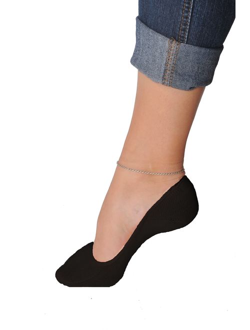 Women's 3 Pairs & 6 Pairs Truly No Show Liner Socks ~ Low Cut Invisible Anti Slip Socks ~ For Flats By Juccini
