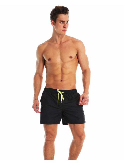 YnimioAOX Men's Swim Trunks Quick Dry Beach Shorts Swimwear Bathing Suit with Mesh Lining