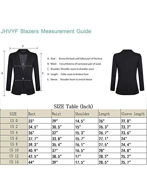 JHVYF Womens Casual Basic Work Office Cardigan Tuxedo Summer Blazer Open Front Boyfriend Jacket