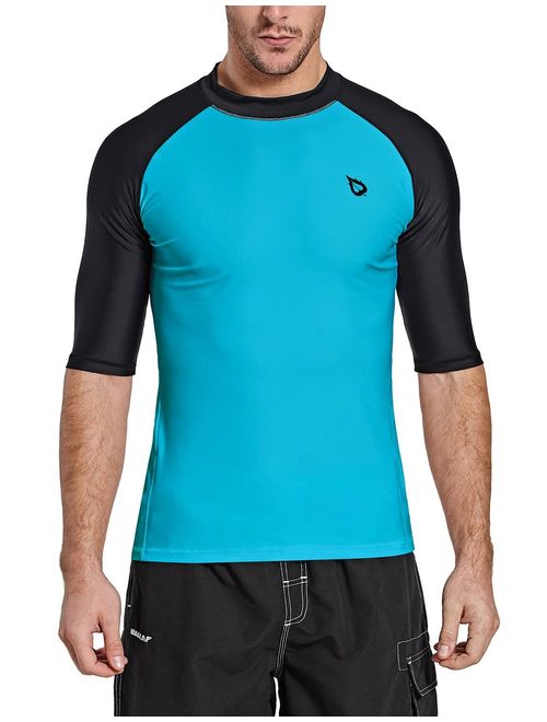 BALEAF Men's Short Sleeve Rashguard Swim Shirt UV Sun Protection UPF 50+