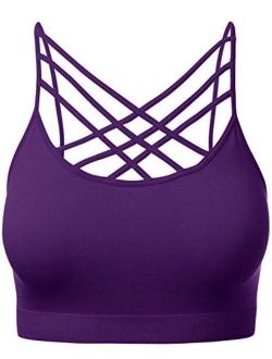 Women's Novelty Bras Seamless Triple Criss-Cross Front Bralette Sports Bra