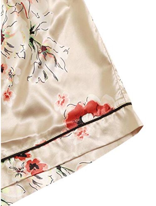 SheIn Women's 7pcs Pajama Set Cami Pjs with Shirt and Eye Mask