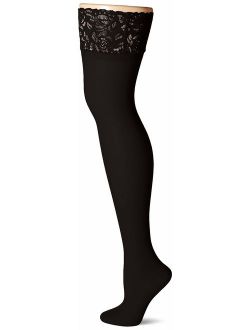 womens Curves Sheer Lace Thigh High