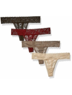 Women's 4-Pack Lace Stretch Thong Panty
