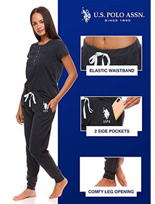 U.S. Polo Assn. Womens Short Sleeve Shirt and Long Pajama Pants Sleepwear Set
