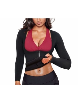 Wonderience Women Sauna Suit Waist Trainer Neoprene Shirt for Sport Workout Weight Loss Corset Hot Body Shaper Top