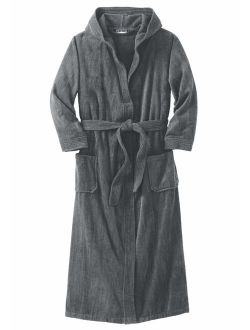 KingSize Men's Big and Tall Terry Velour Hooded Maxi Robe