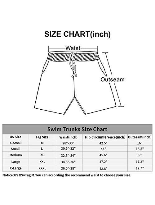 Lanyi Men's Swim Trunks Quick Dry Beach Swim Shorts with Mesh Liner Bathing Suits