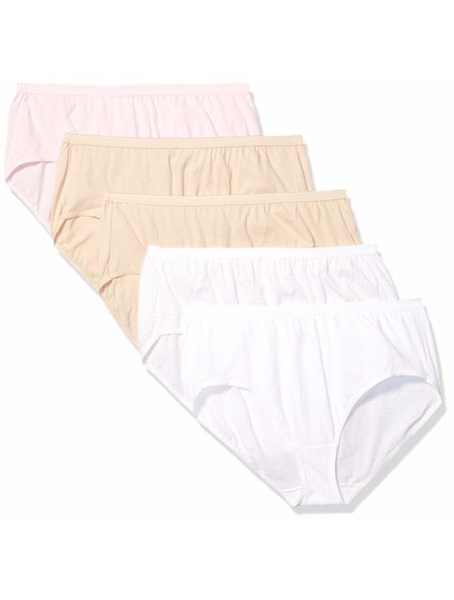JUST MY SIZE Women's Cotton Brief Panty 5-Pack
