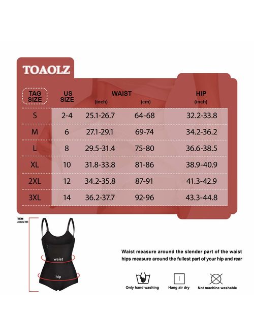 TOAOLZ Women Latex Firm Control Shapewear Bodysuit Zipper Waist Trainer Open Bust Corset Slim Body Shaper Jumpsuit